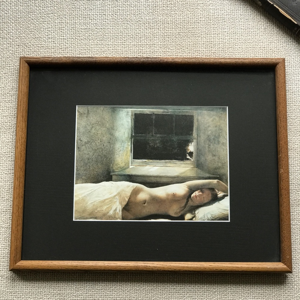 Large Vintage Wood Framed Helga Print